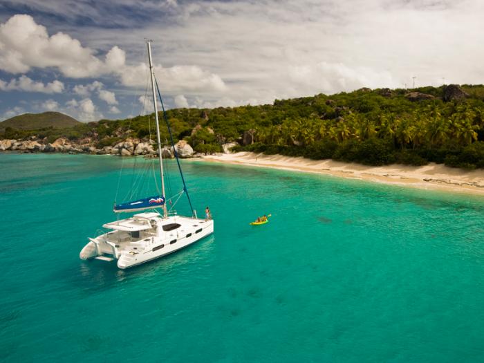 Cat at anchor in BVI